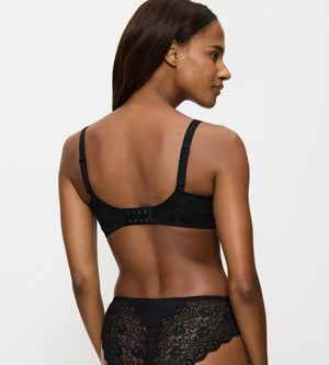 Amourette minimising bra shown from the back, featuring wireless design and new Jacquard elastic shoulder straps.
