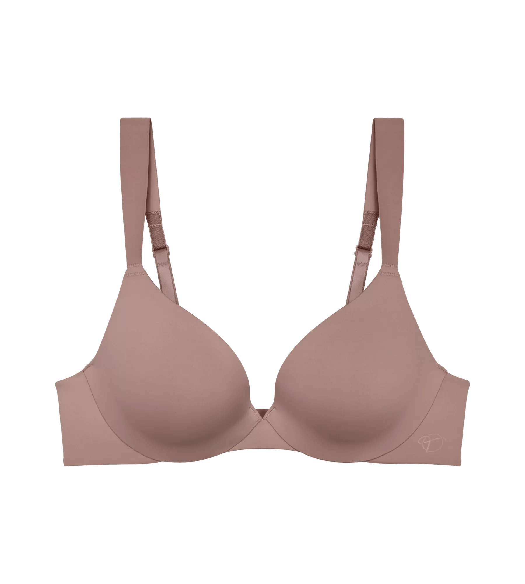 Body Make-Up Illusion wired padded bra in soft nude color for deep cleavage effect and comfort.