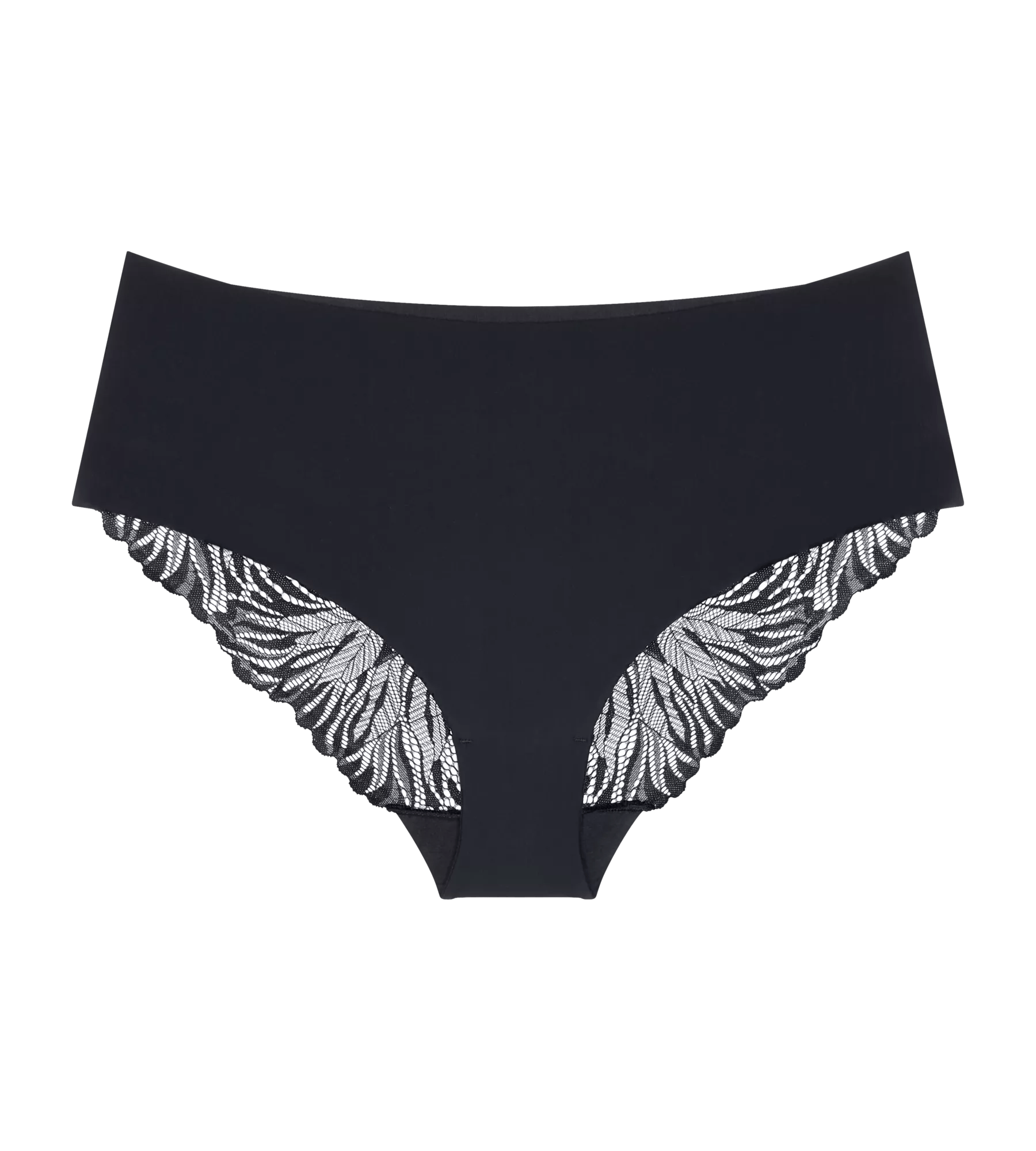 Pretty Micro high-covering brief with decorative lace design and clean-cut leg holes.