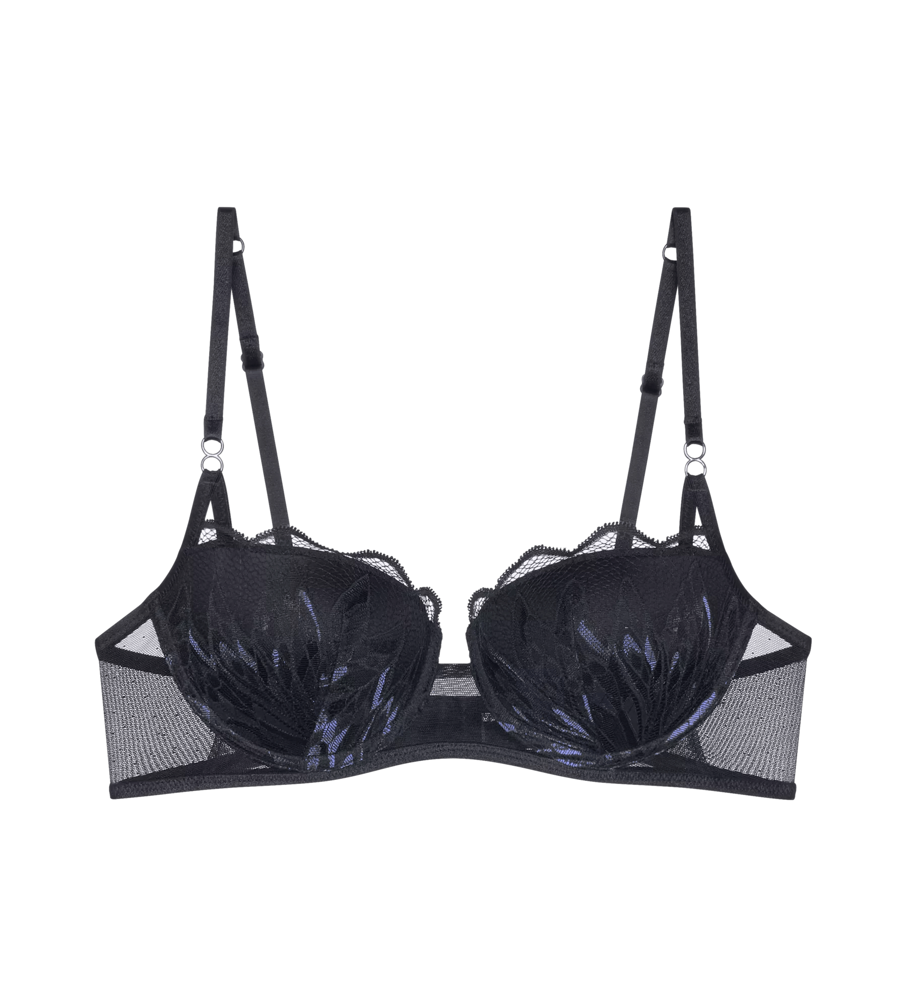 Crazy Stupid Love black lace padded bra with seductive neckline and elegant straps for comfort and style.