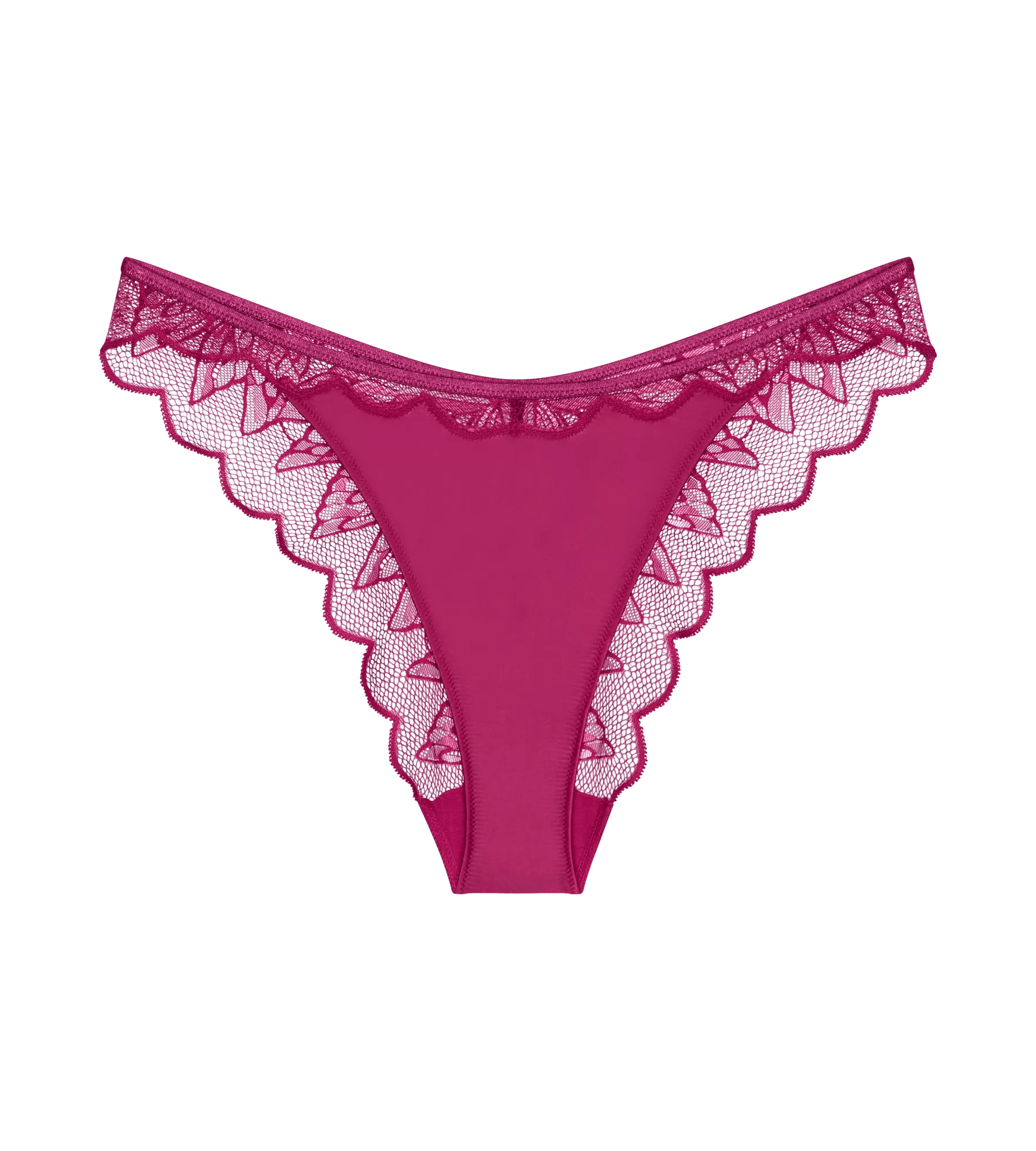 Crazy Stupid Love luxurious tai brief in deep pink with lace details and high-leg cut.