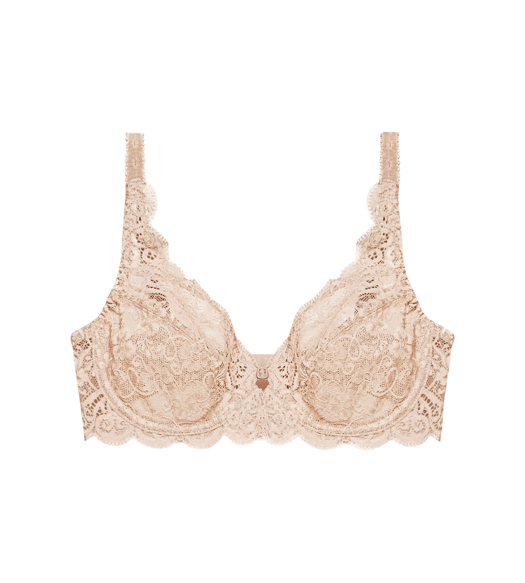 Amourette 300 skin: Soft and stretchy lace bra in delicate floral pattern, unpadded and flattering for all shapes.