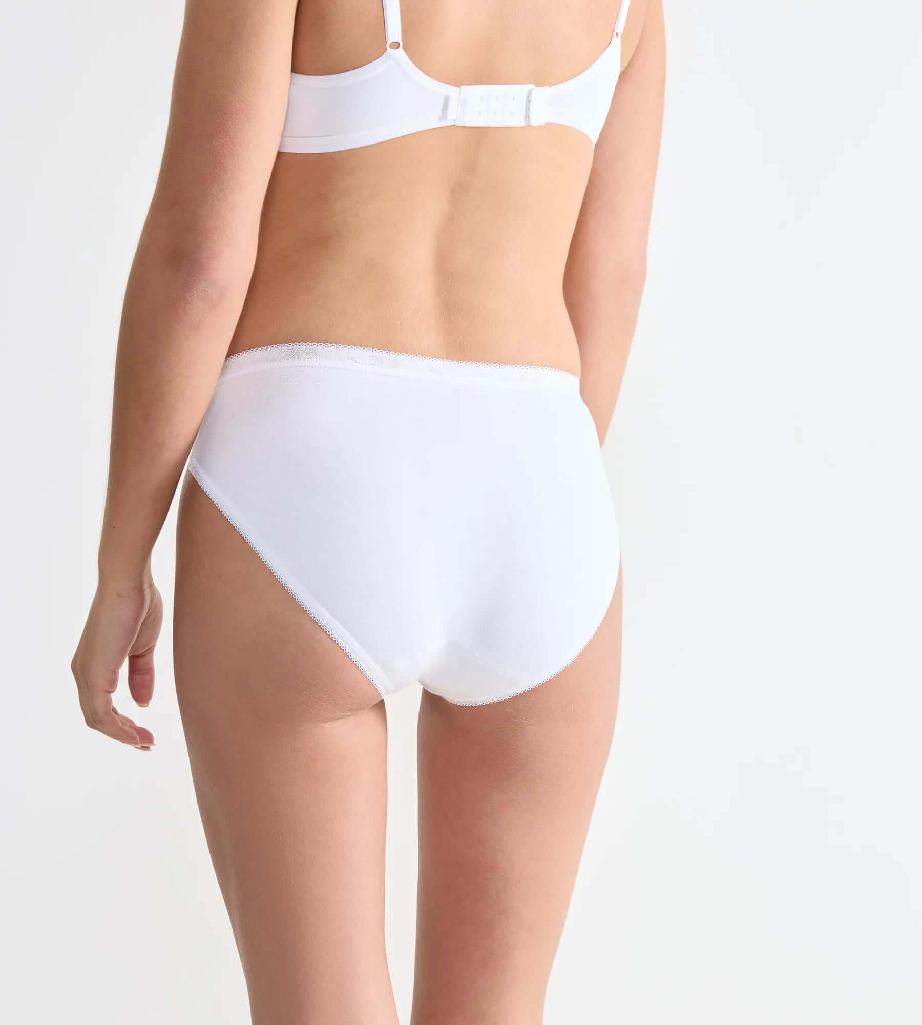 sloggi Basic+ 3-pack white Tai Brief showing soft cotton material and classic design from the back.