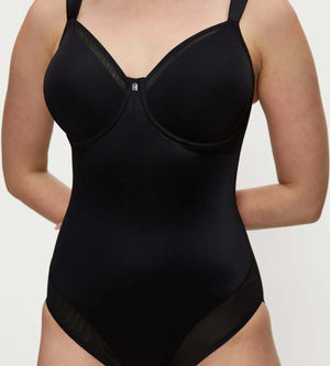 True Shape Sensation bodysuit featuring unpadded cups and decorative mesh inserts for a flawless fit.