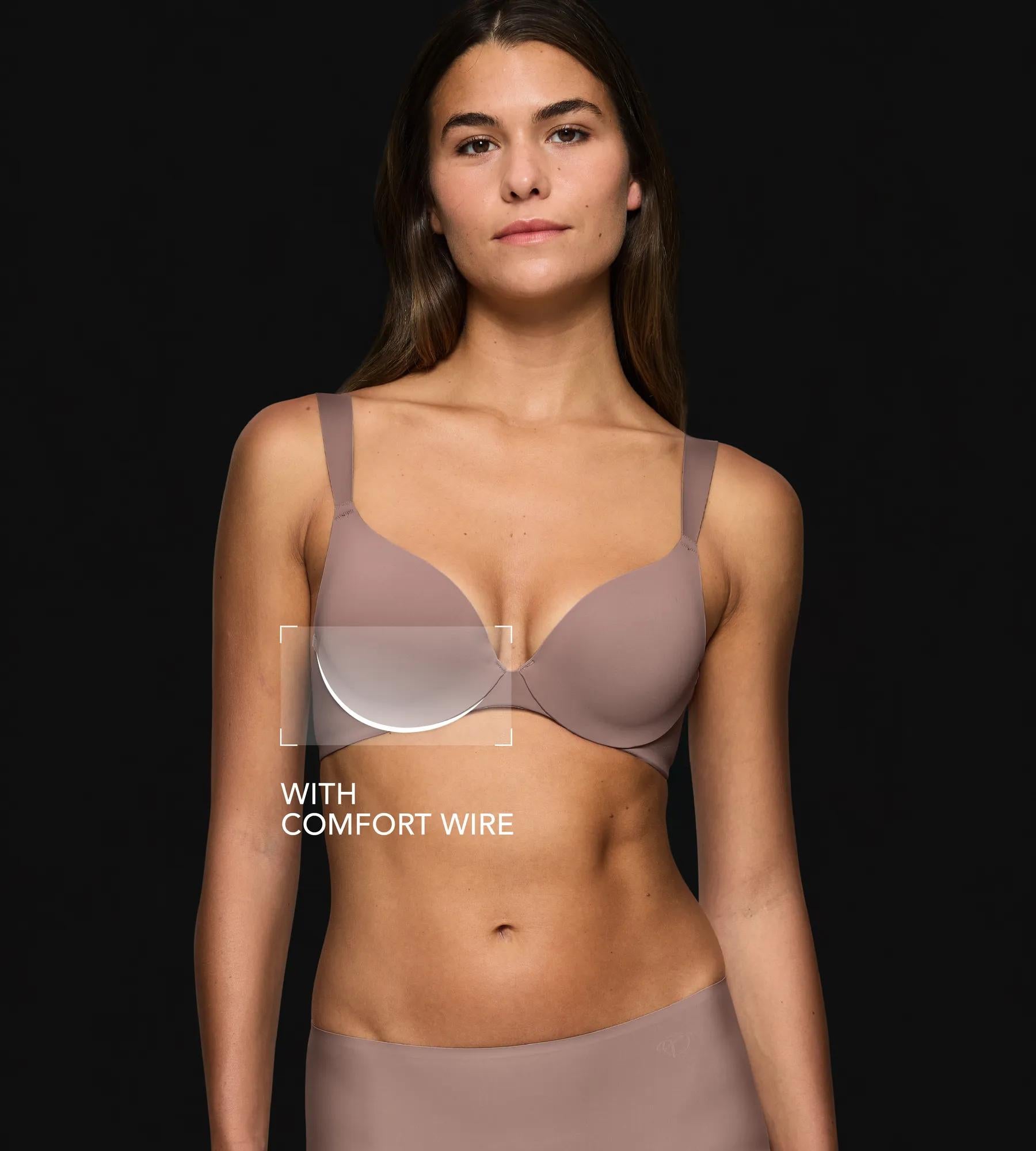 Body Make-Up Illusion wired padded bra with comfort wire for deep cleavage effect.