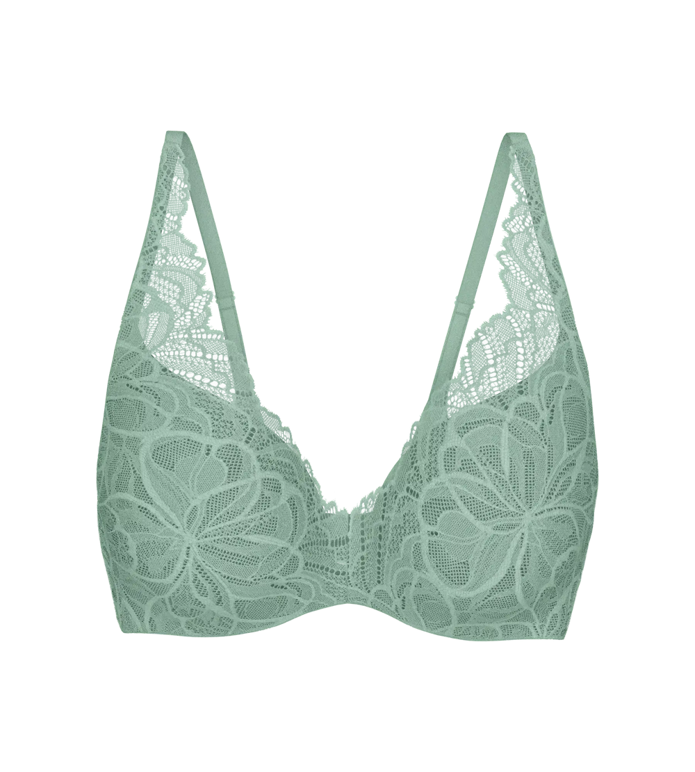 Body Make-Up Illusion Lace in mint green with floral lace design for a comfortable, supportive fit.
