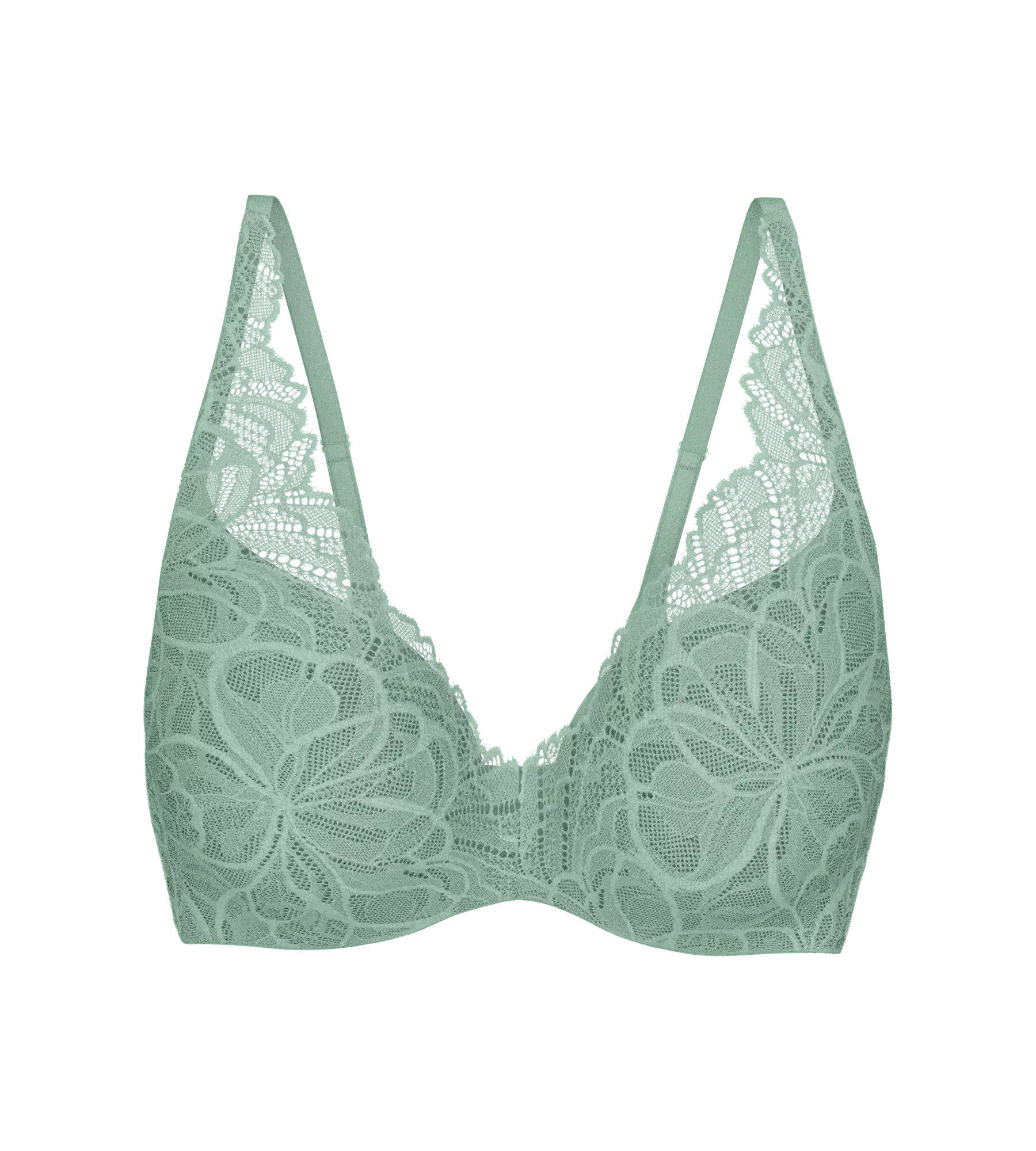 Body Make-Up Illusion Lace in mint green with floral lace design for a comfortable, supportive fit.