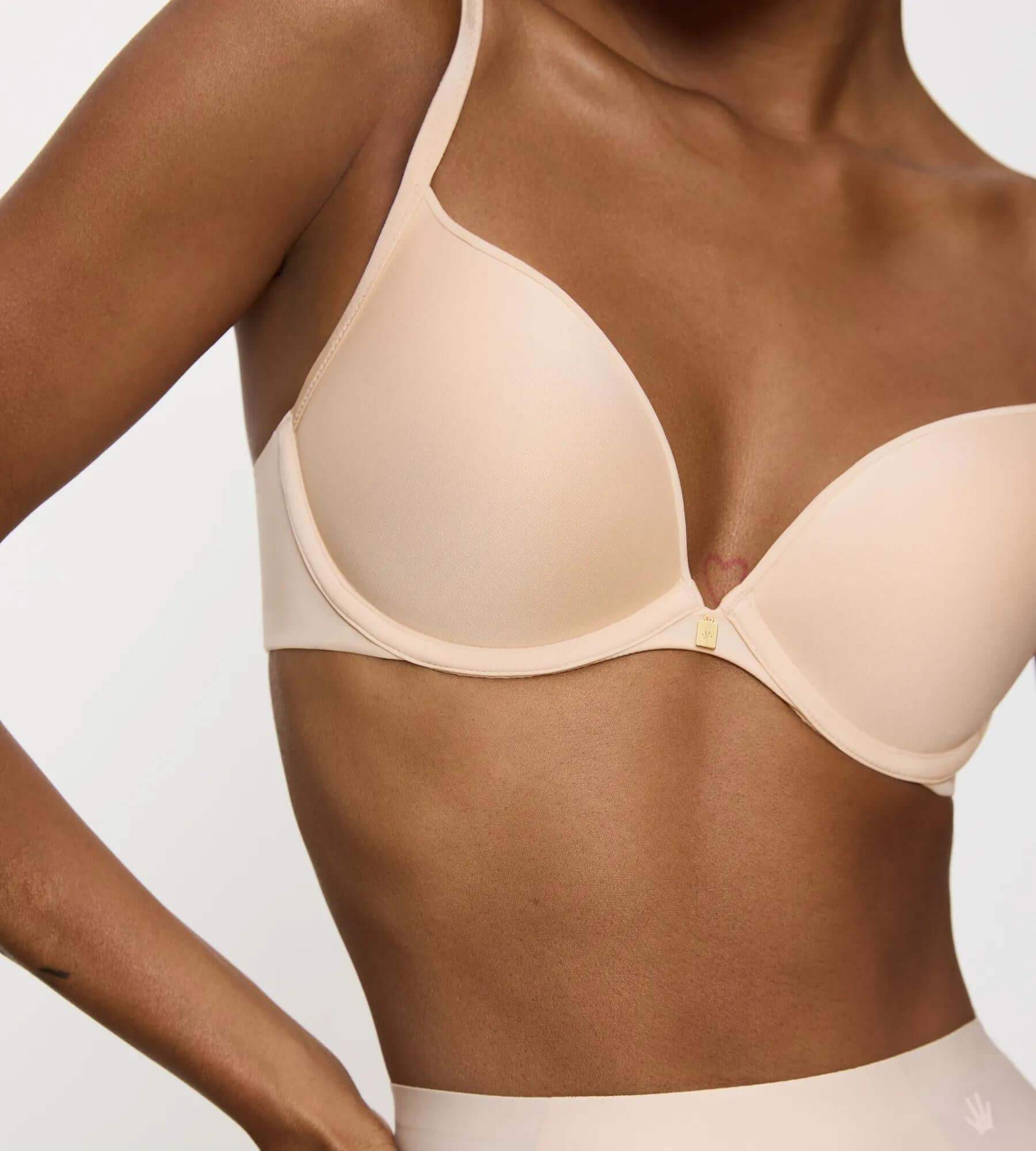 Close-up of Body Make-Up Essentials push-up bra with padded cups and adjustable straps.