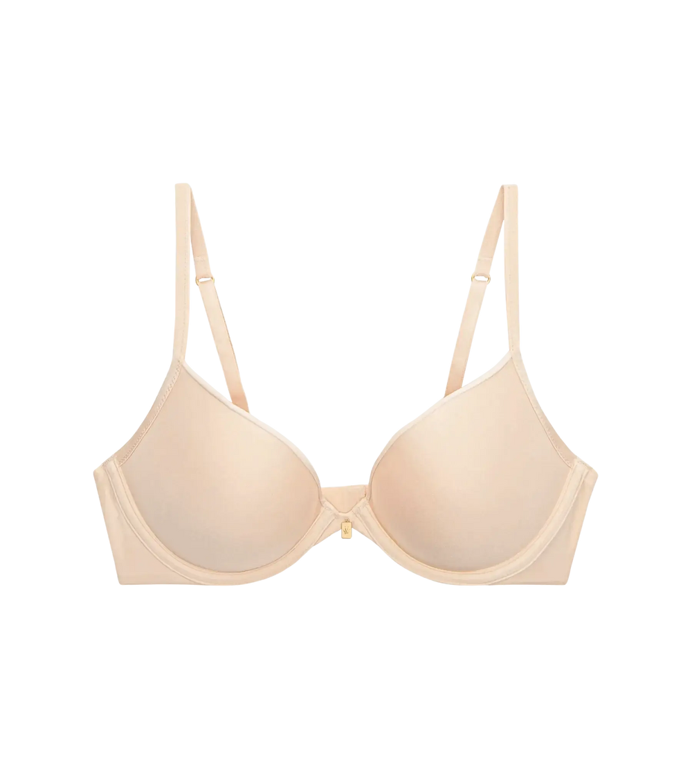 Body Make-Up Essentials elegant push-up bra in nude with padded cups and adjustable straps.