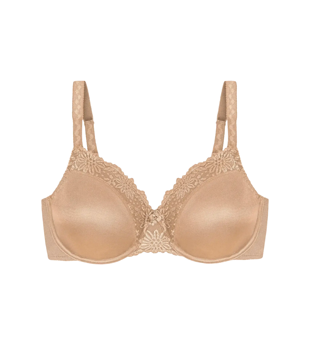 Ladyform Soft comfortable minimiser bra with lace trim and adjustable straps