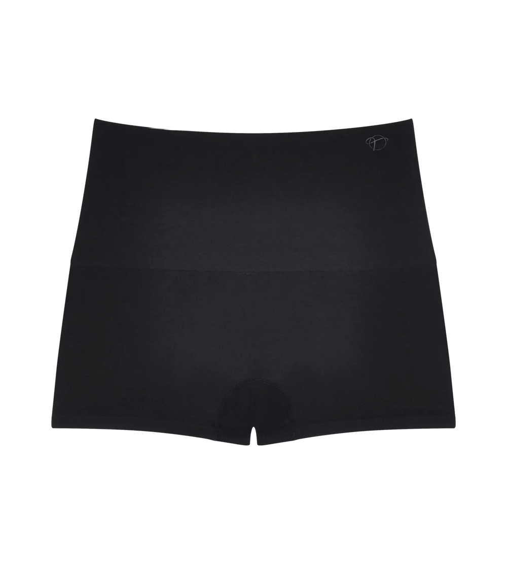 Triumph Soft Sculpt maximum-coverage short brief made of smooth, soft knit fabric in black.